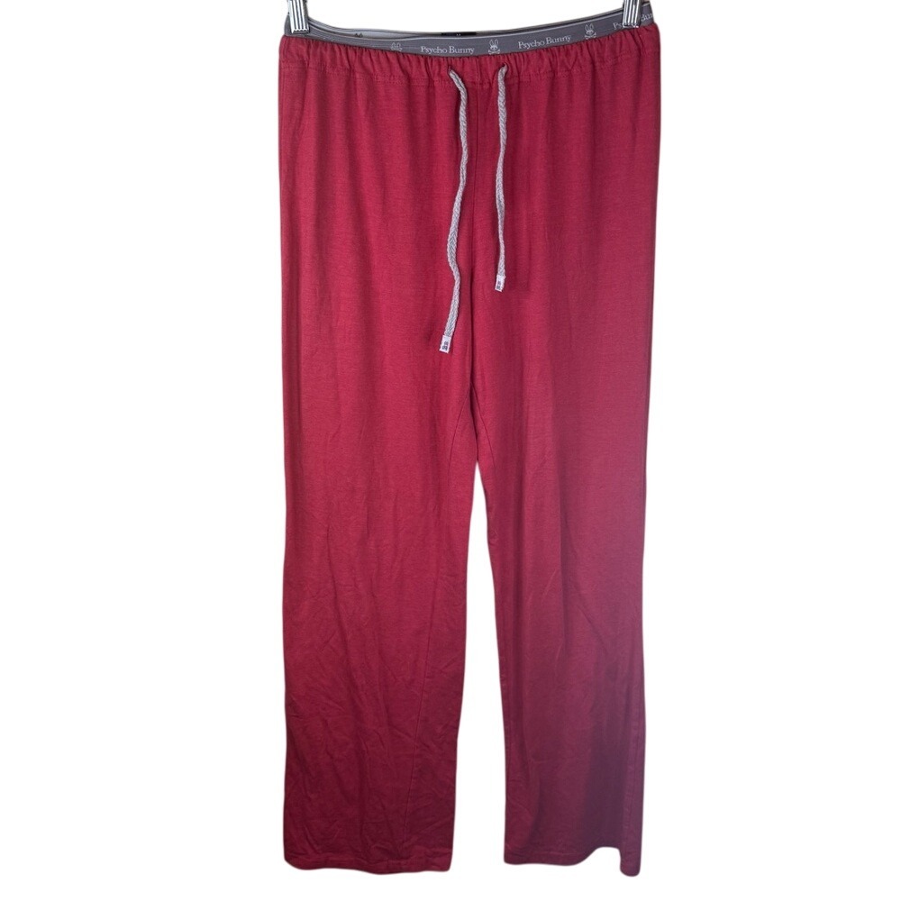 Psycho Bunny Size Small‎ Red Pajama Pants Logo Waistband Super Comfy Soft